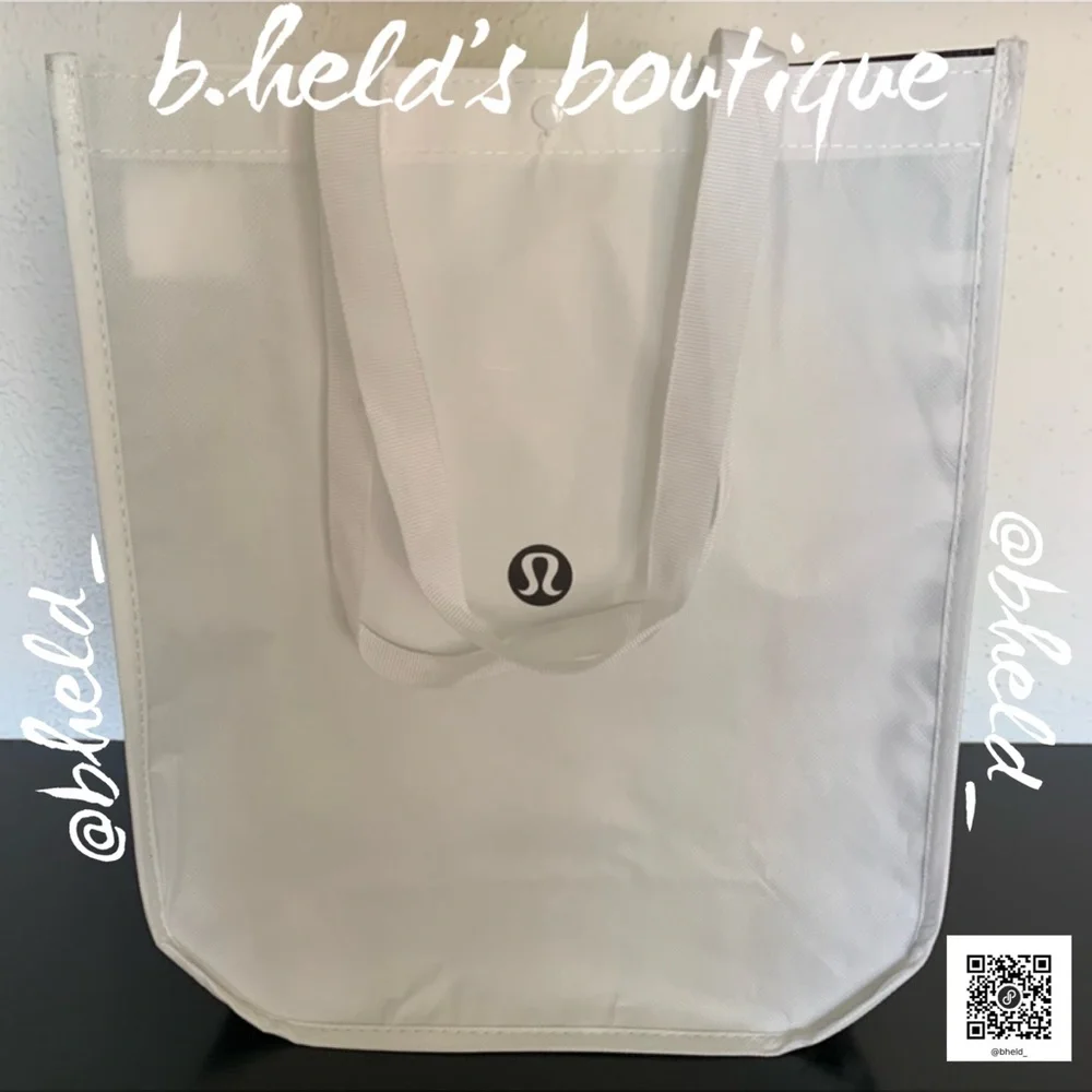lululemon White & Black Large Tote Bag New NWOT